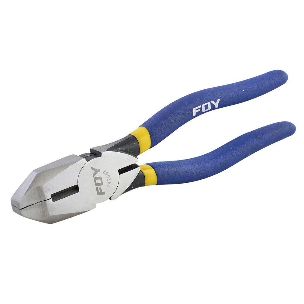 Pinza con mango con doble plástisol para electricista de 8", corte lateral