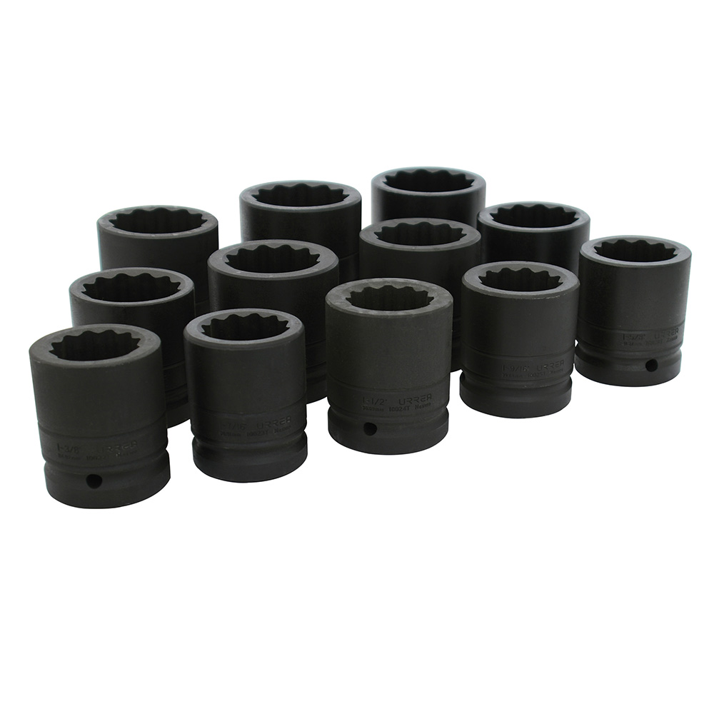 [10000T] Juego de dados de impacto cuadro de 1", 12 puntas, en pulgadas, 12 piezas