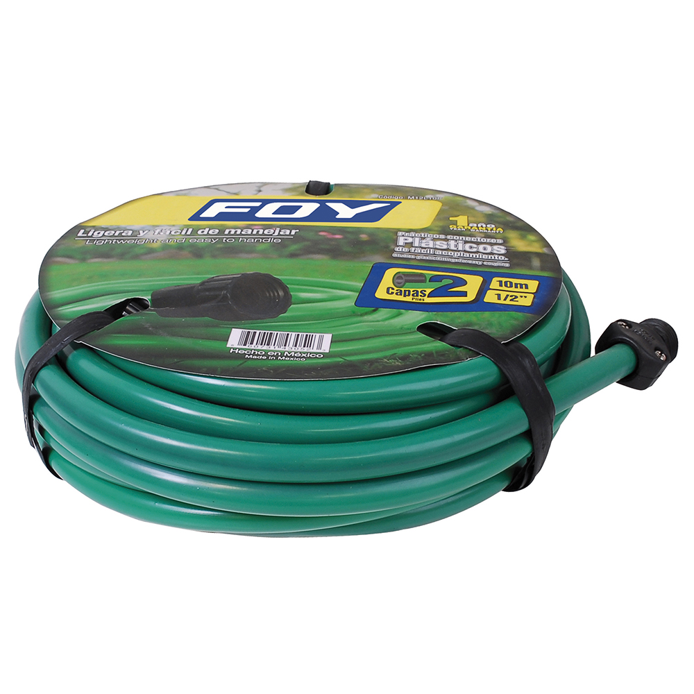 [M12L10P] Manguera para jardín lisa en rollo 2 capas 1/2", 10 m