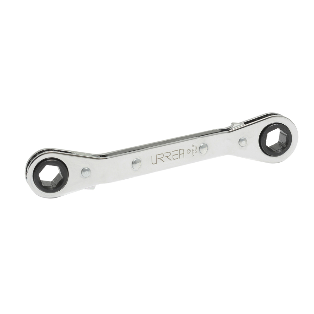 Llave de estrías pulido espejo acodada de matraca métrica, 6 puntas, 11 x 12 mm