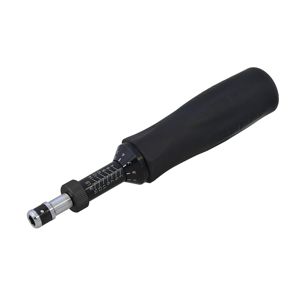Destornillador de torque microajustable con mango plástico cuadro de 1/4", 10-90 in-lb
