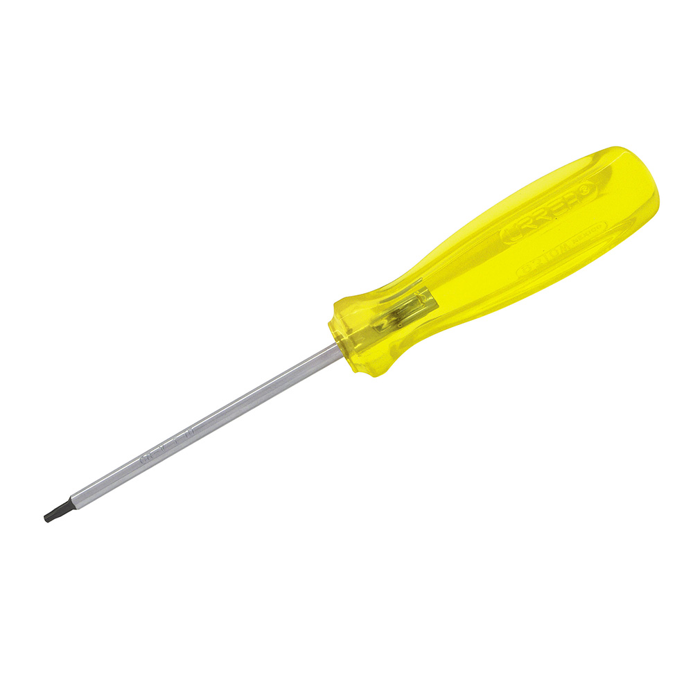 Destornillador con mango ámbar, punta torx barra redonda T10 x 4"