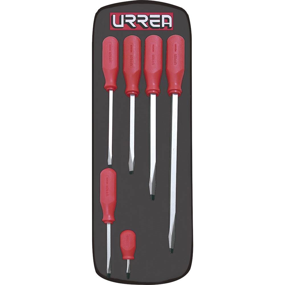 Juego de 6 destornilladores con mango rojo, combinados
