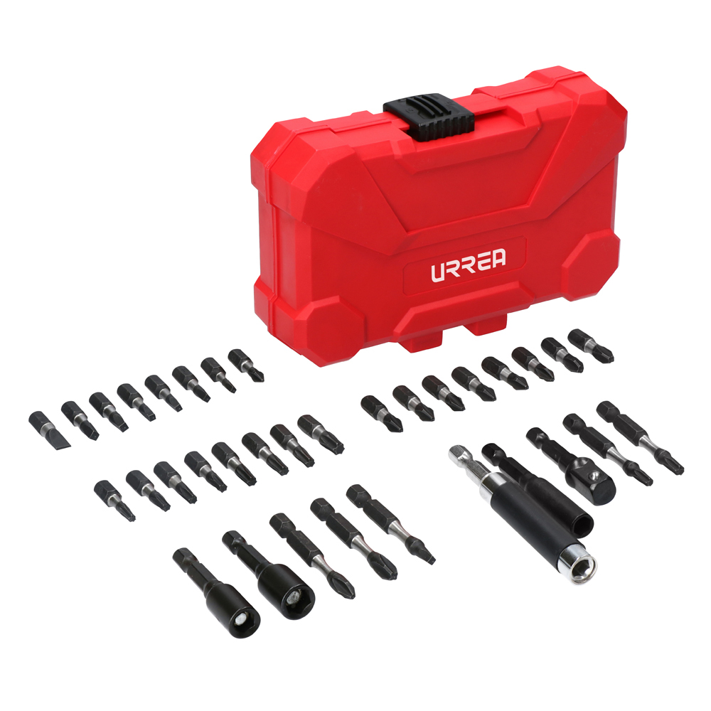[JUP34] Juego de puntas y accesorios con sistema de amortiguación de impacto, 34 piezas
