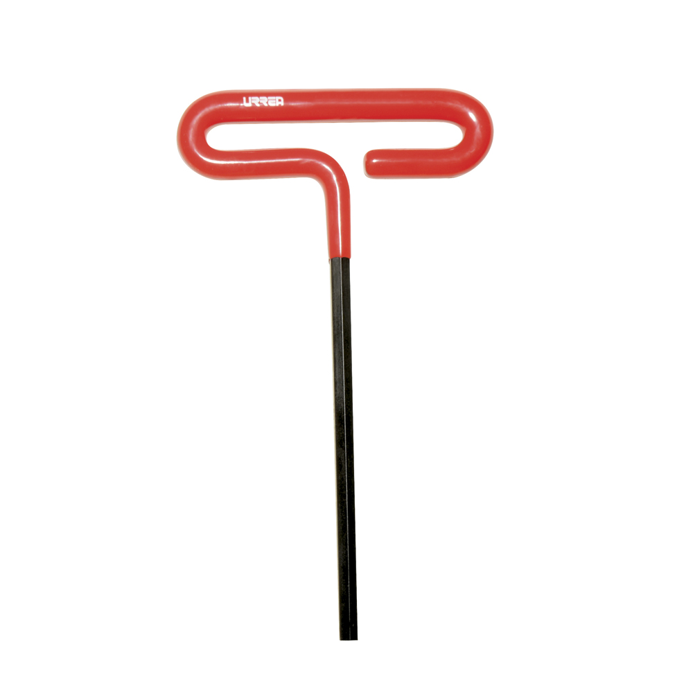 Llave hexagonal corta tipo "T" mango de vinil, en pulgadas, 1/4"