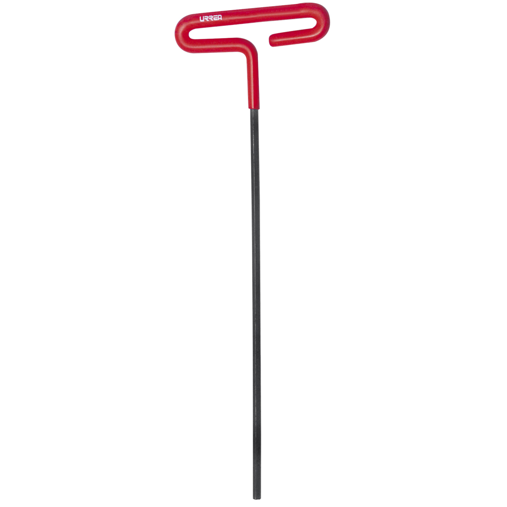 Llave hexagonal larga tipo "T" mango de vinil, en pulgadas, 1/4"