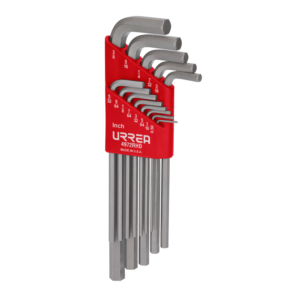 Juego de 13 llaves hexagonales tipo "L", en pulgadas heavy duty
