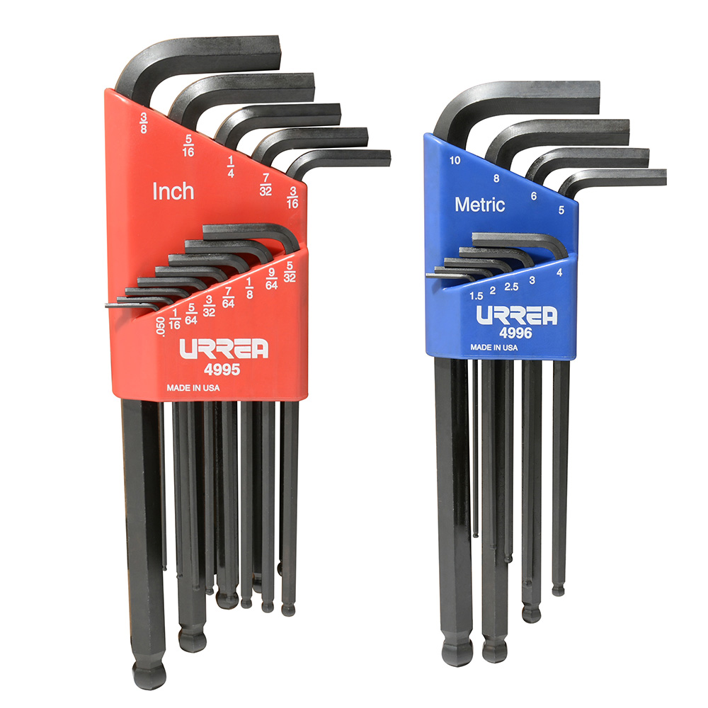 Juego de 22 llaves hexagonales tipo "L", combinadas, punta de bola