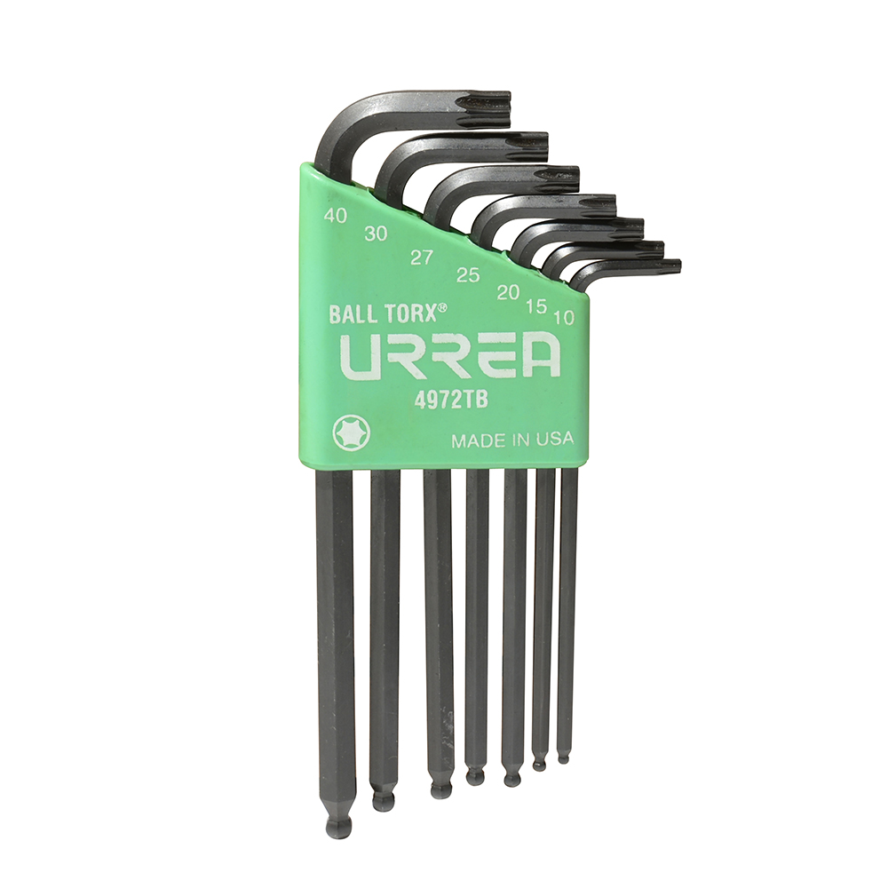 Juego de 7 llaves hexagonales tipo "L", Torx, punta de bola