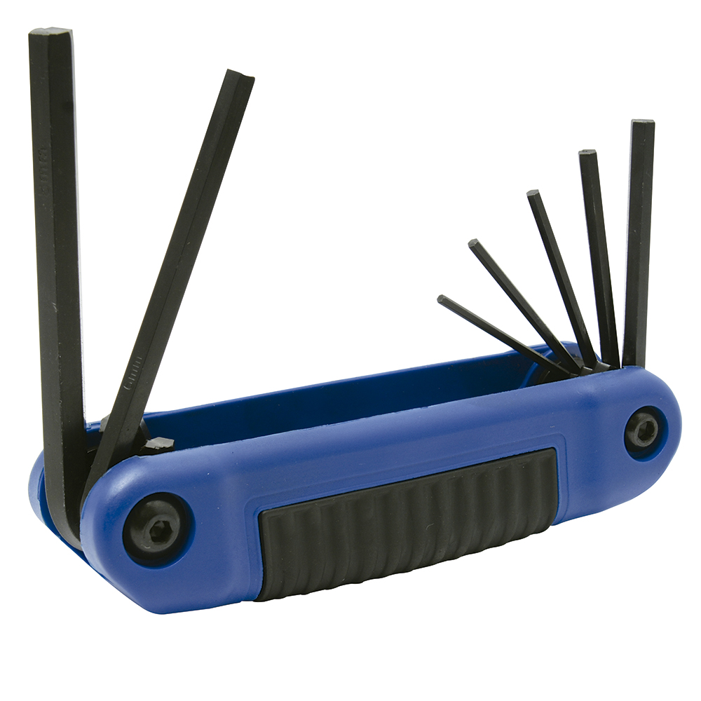 Juego de 7 llaves hexagonales métricas tipo navaja