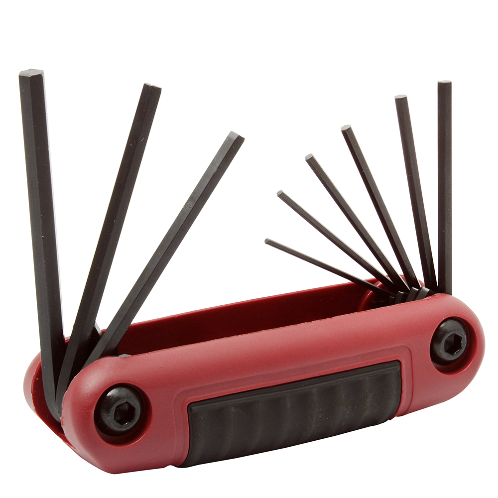 Juego de 9 llaves hexagonales en pulgadas tipo navaja