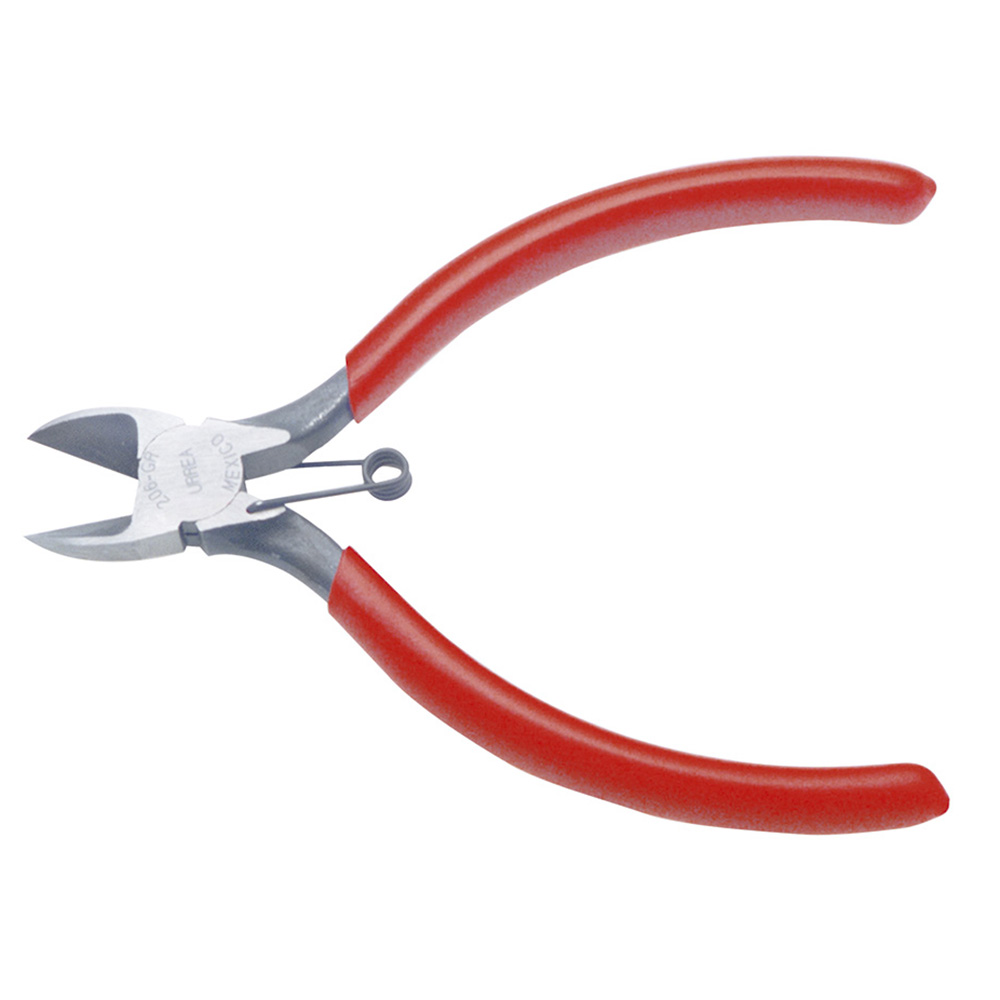 Pinza con mango rubber grip de 6-1/64" corte diagonal con resorte