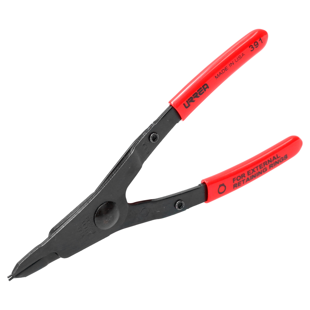 Pinza con mango rubber grip para anillos de retención fijas tipo externo ángulo de 0°