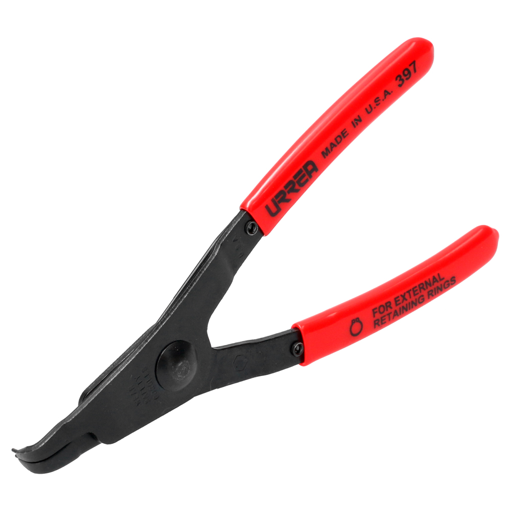 Pinza con mango rubber grip para anillos de retención fijas tipo externo ángulo de 90°