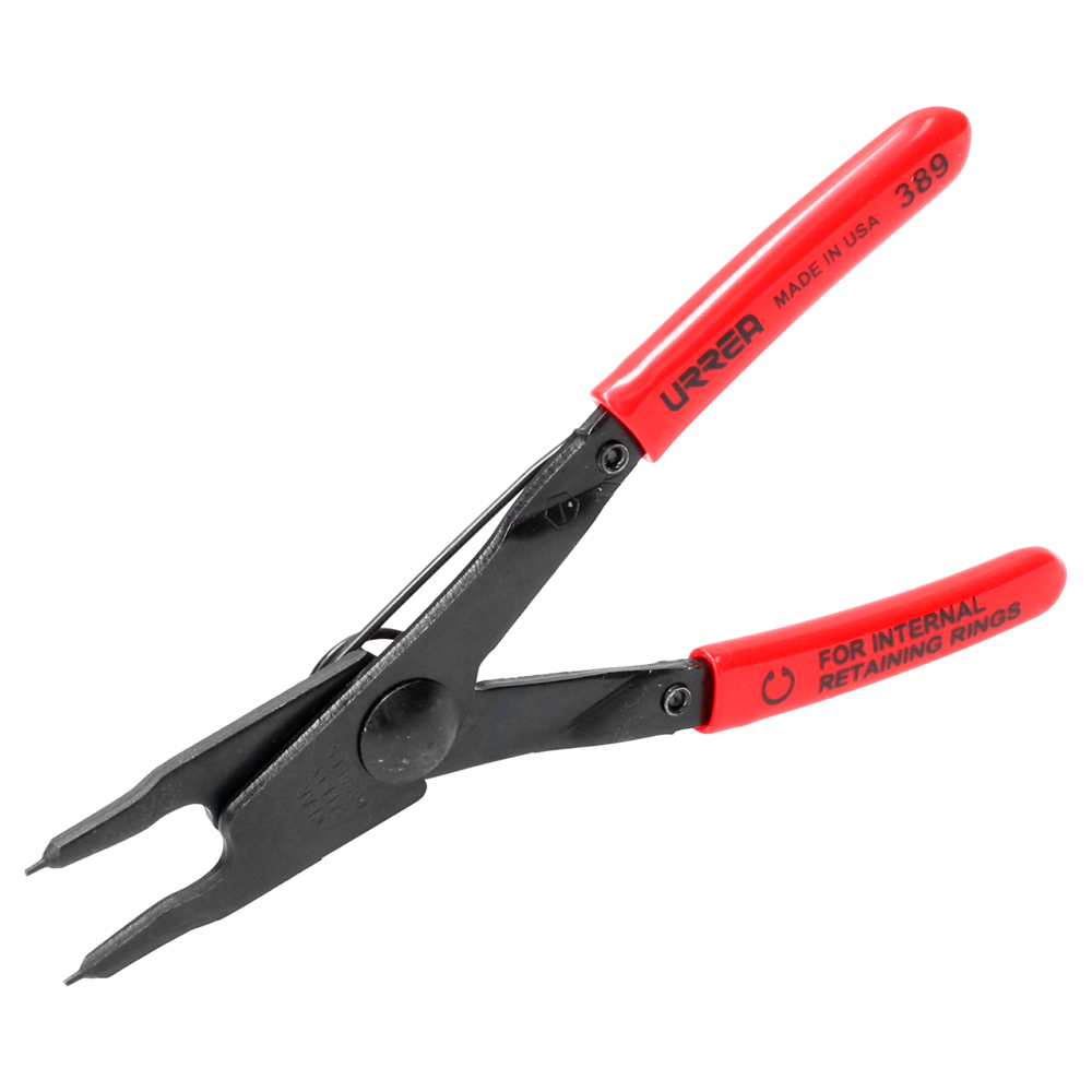 Pinza con mango rubber grip para anillos de retención fijas tipo interno ángulo de 0°