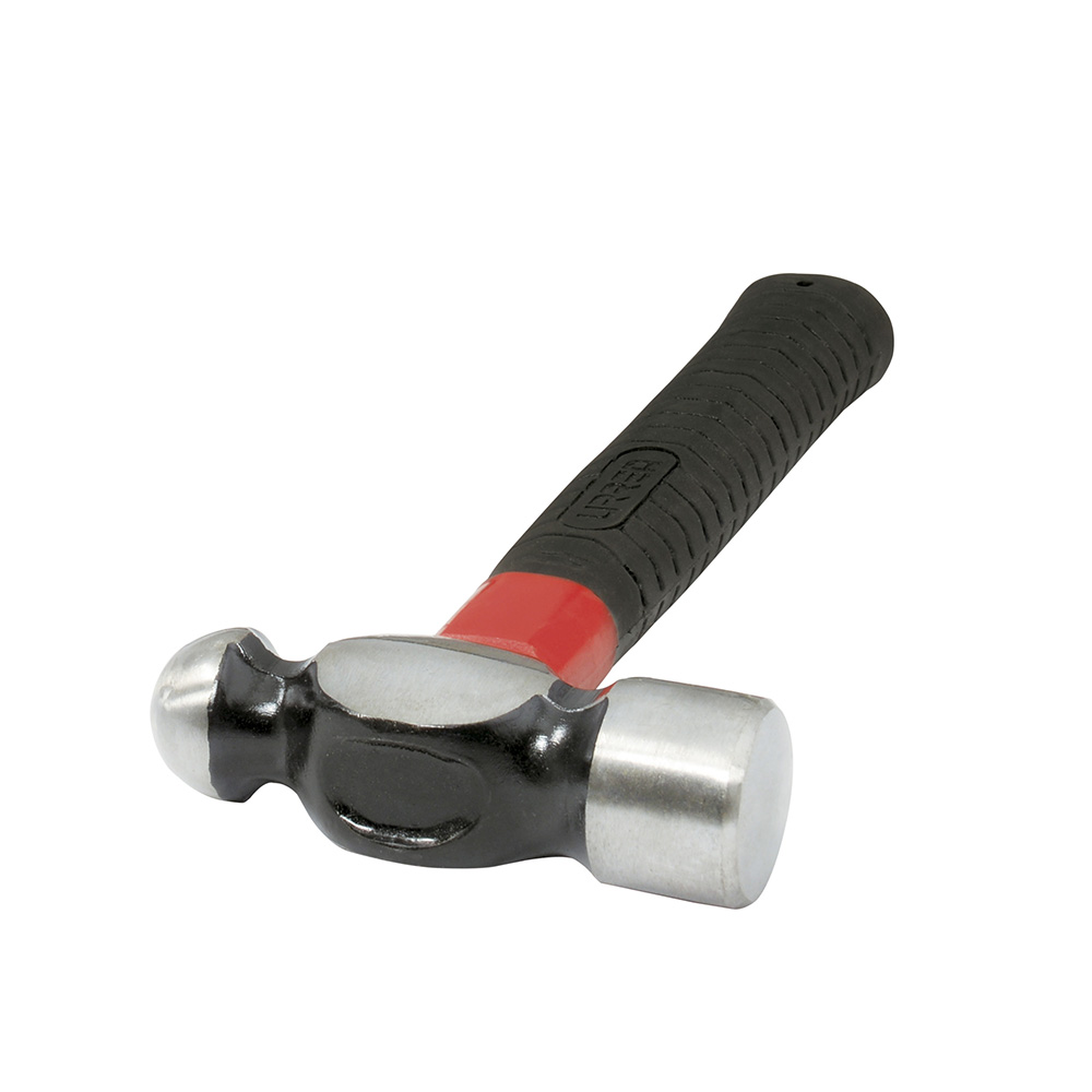Martillo de bola forjada con mango de fibra de vidrio anti-vibración corto de 9", 32 oz