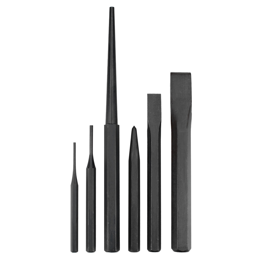 Juego de puntos, punzones, cinceles y botadores, 12 piezas