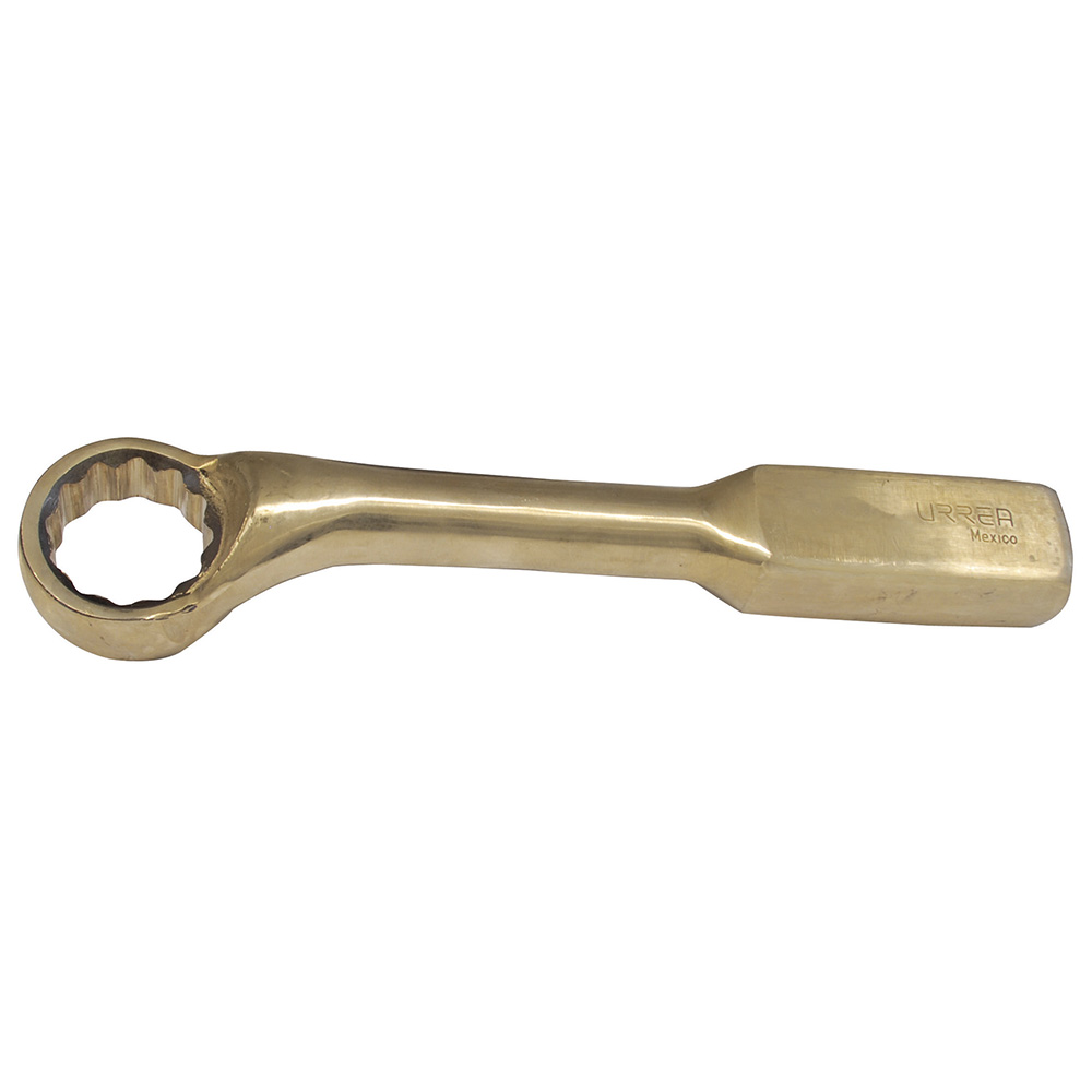 Llave de golpe acodada de bronce-aluminio antichispa en pulgadas, 12 puntas, 1-3/16"
