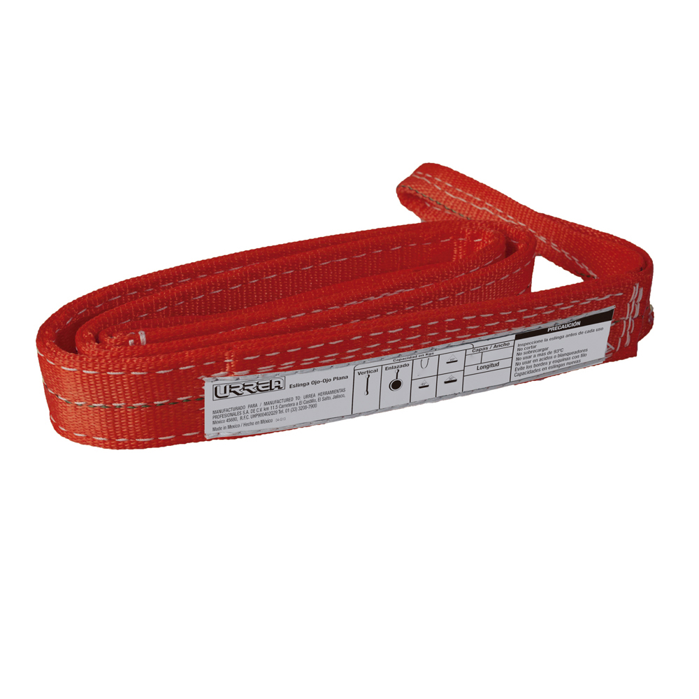 Eslinga de poliéster reforzada tipo ojo-ojo 4" x 5 m, 2 capas