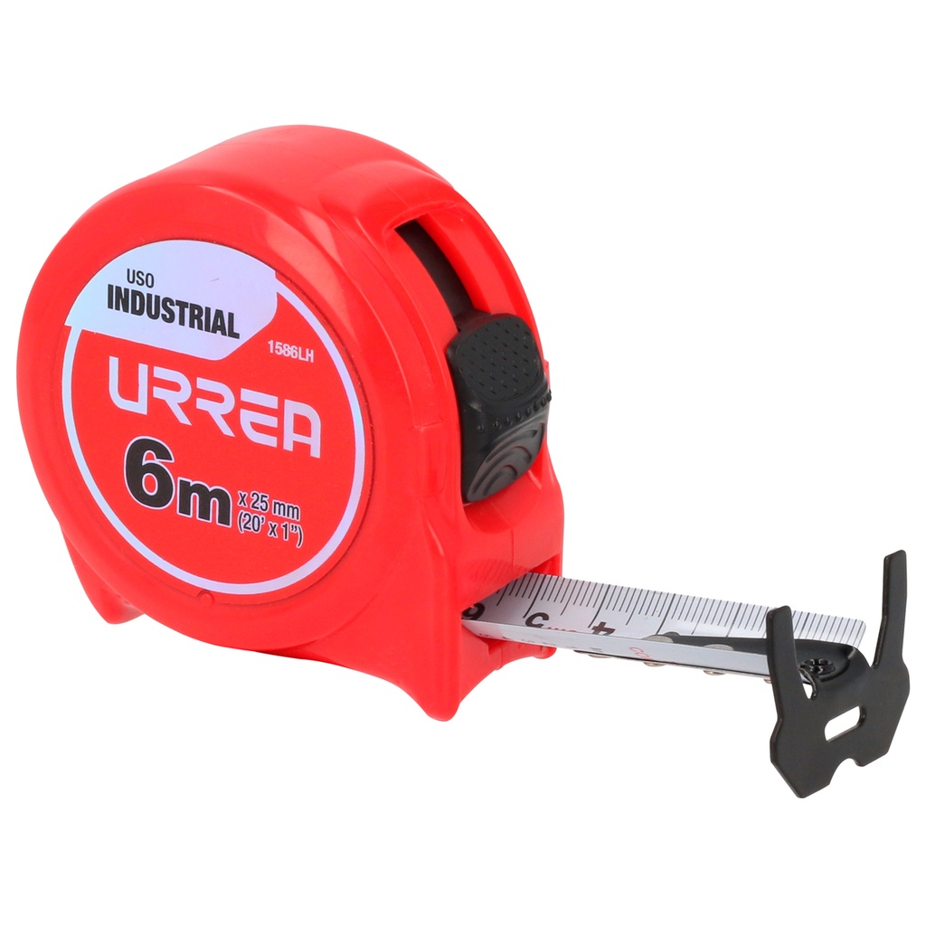 Flexómetro con carcasa de plástico 6 m x 25 mm en blíster