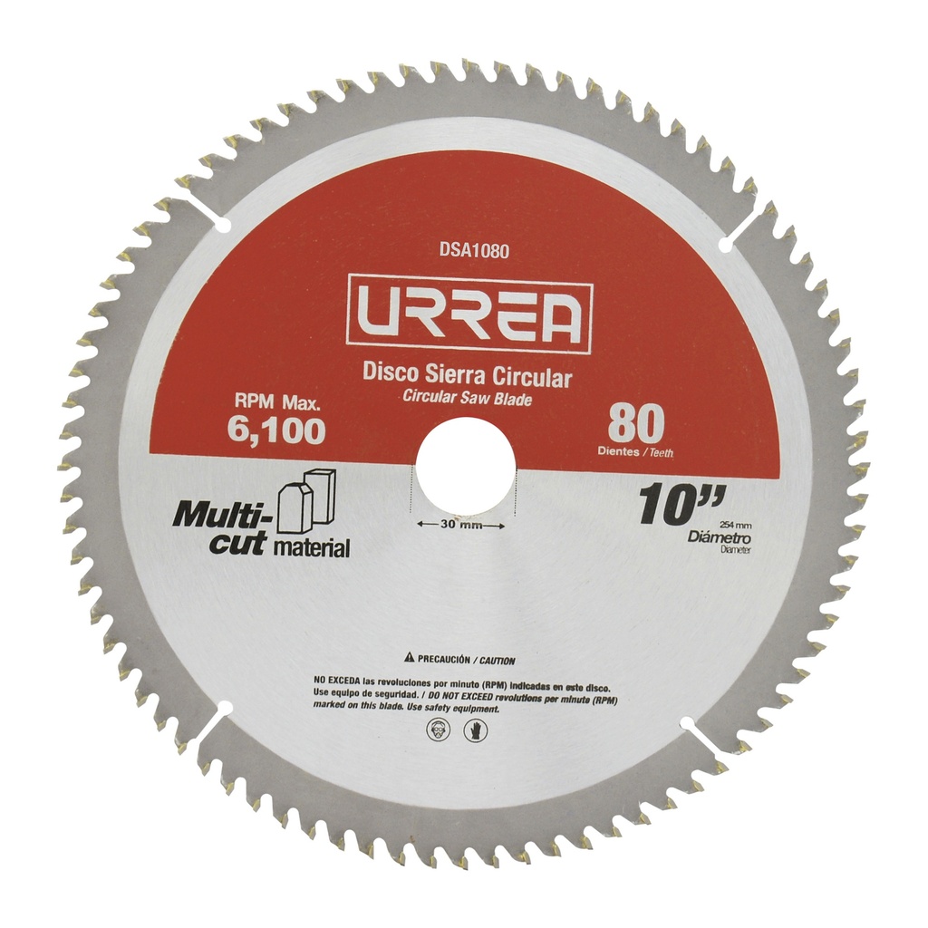 Disco para sierra circular para corte multi-material 80 dientes, 10"