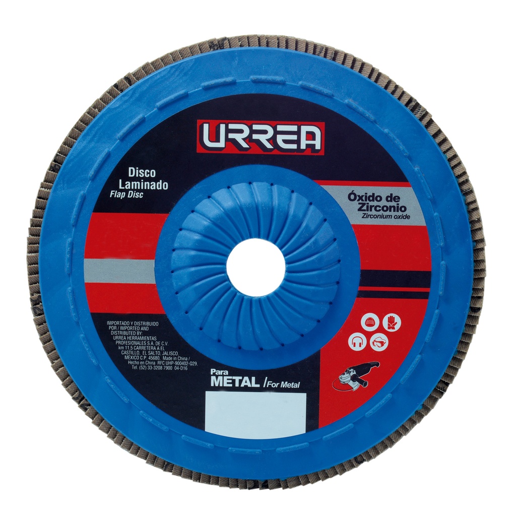 Disco laminado tipo 27 grano 120 con respaldo plástico, 7"