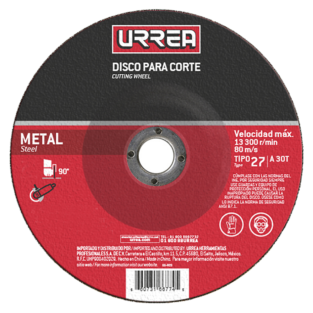 Disco abrasivo tipo 27 para metal 9" x 1/4"