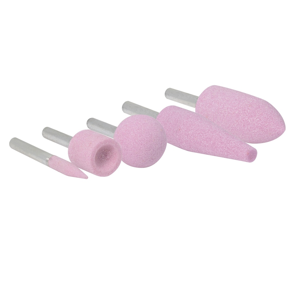 Juego de 5 puntas montadas óxido de aluminio rosas tipo A