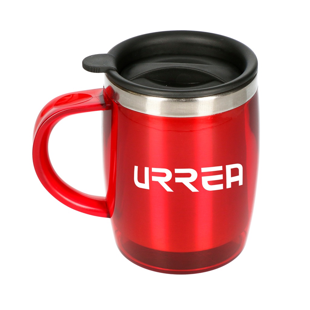 Taza térmica color rojo fabricada de aluminio