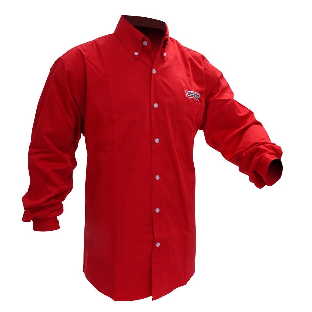 Camisa de manga larga para caballero color rojo talla EG