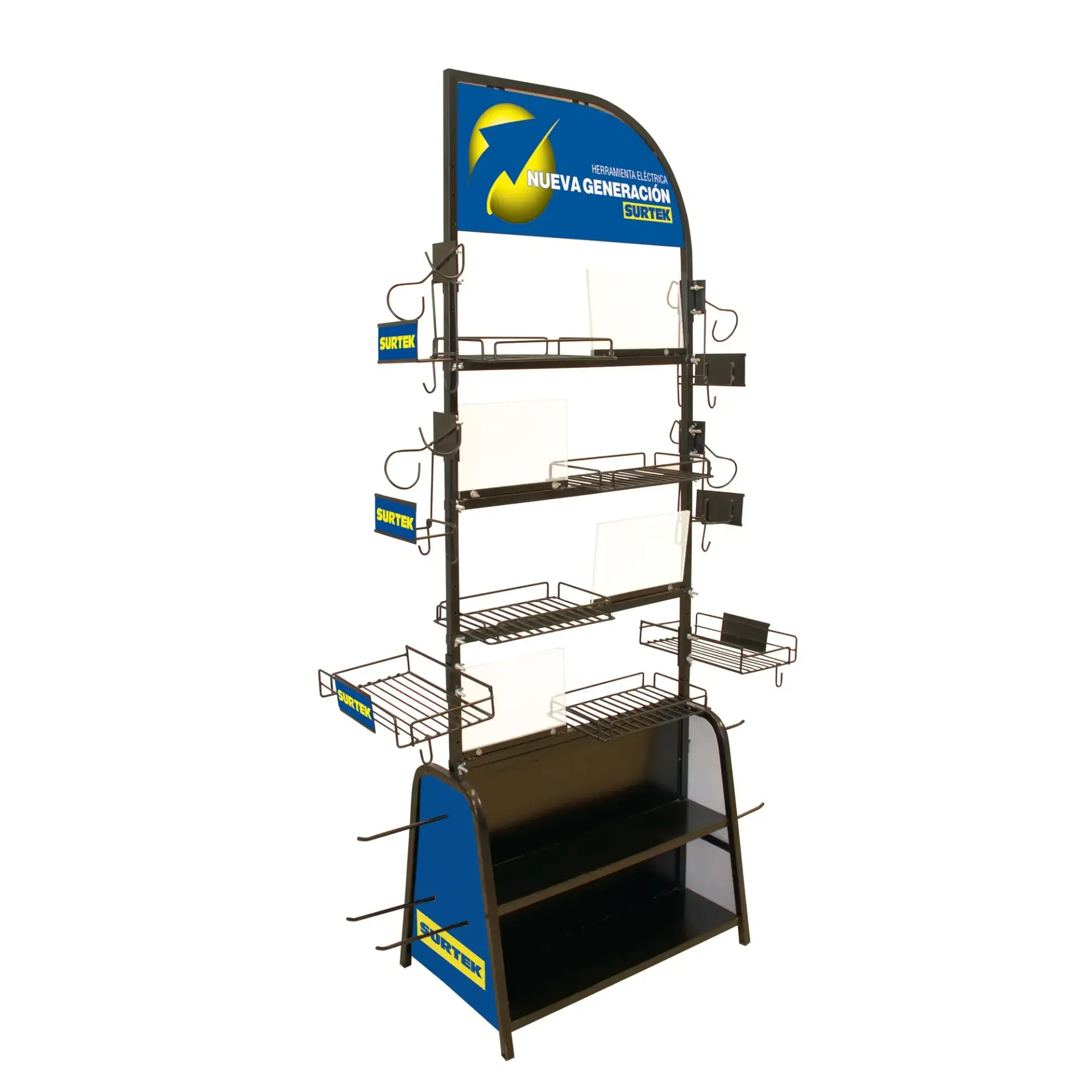 [EXELEC] Exhibidor de piso para herramienta eléctrica 100 x 40 x 180 cm