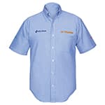 Camisa azul para caballero, manga corta talla CH, Truper CAM-AZ-CS