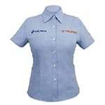 Camisa azul para dama, manga corta talla M, Truper CAM-AZ-DCM