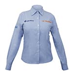 Camisa azul para dama, manga larga talla CH, Truper CAM-AZ-DLS