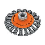 Carda tipo cónico 4' alambre trenzado, eje 5/8'-11, Truper CATR-4E