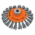 Carda tipo cónico 5' alambre trenzado, eje M14, Truper CATR-5EM