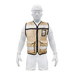 [14668] Chaleco brigadista con cintas reflejantes, color beige CHS-900B