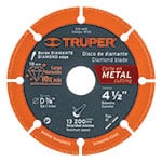 Disco de diamante de 4-1/2' x 1.4 mm para corte metal,Truper DID-445