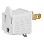 Adaptador 3 a 2, blanco, a granel, Volteck AD-32B-G