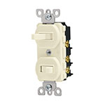 [46002] Interruptor dúplex de palanca, Standard, marfil, Volteck APDO-S