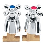 Juego 2 llaves de empotrar, soldable tipo cruceta, Aqua AQE-661