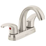 Mezcladora satín 4' para lavabo, nariz curva, palanca, Aqua AQM-52N