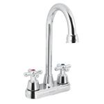 Mezcladora cromo 4' para lavabo, cuello bar, cruceta, Aqua AQM-61
