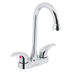Mezcladora cromo 4' para lavabo, cuello bar, palanca, Aqua AQM-62