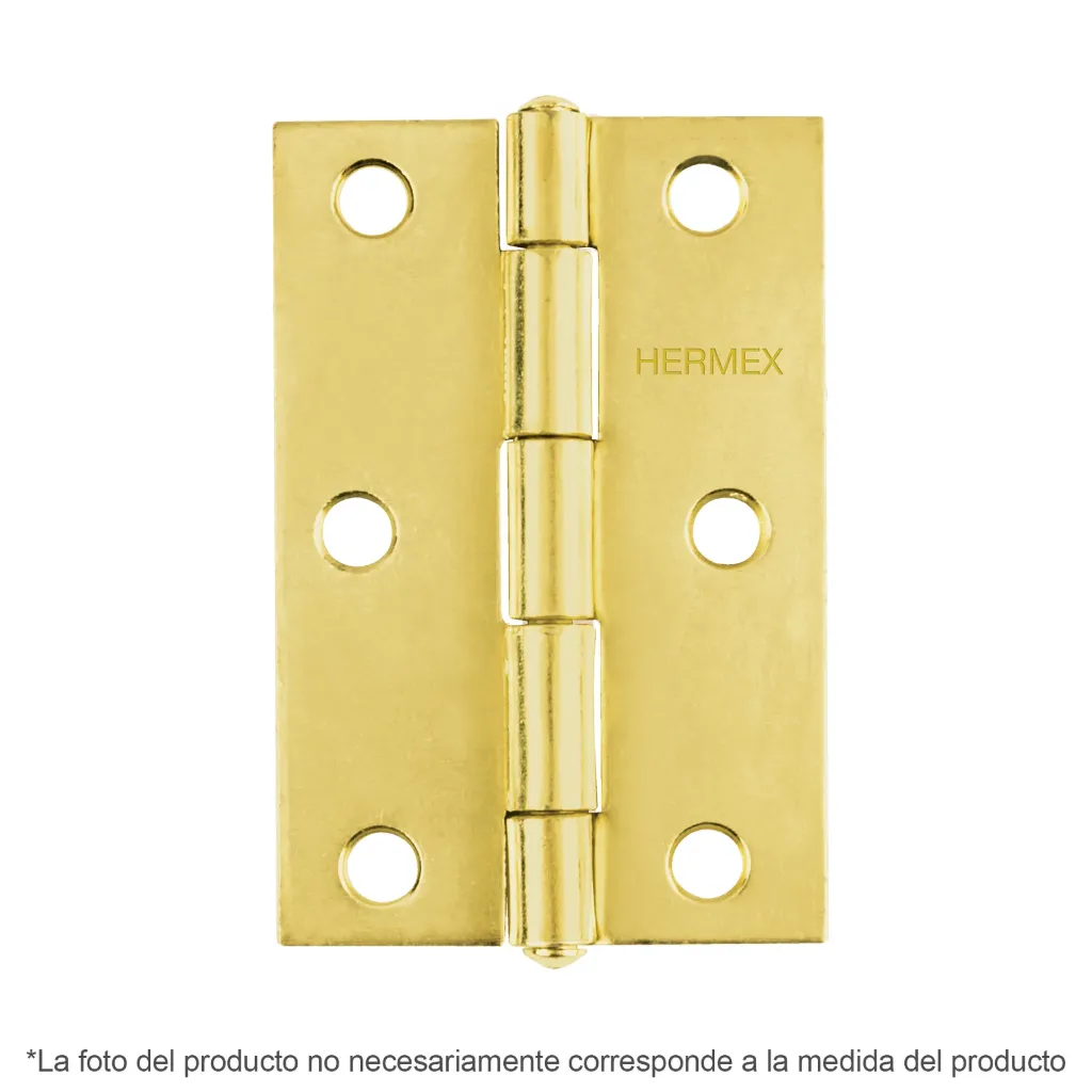 Bisagra rectangular 1' acero latonado, Hermex BR-101