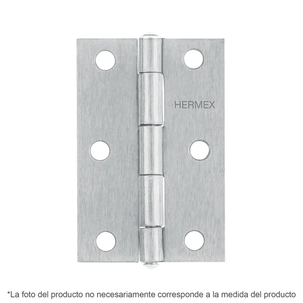 Bisagra rectangular 1-1/2' acero pulido, Hermex BR-150