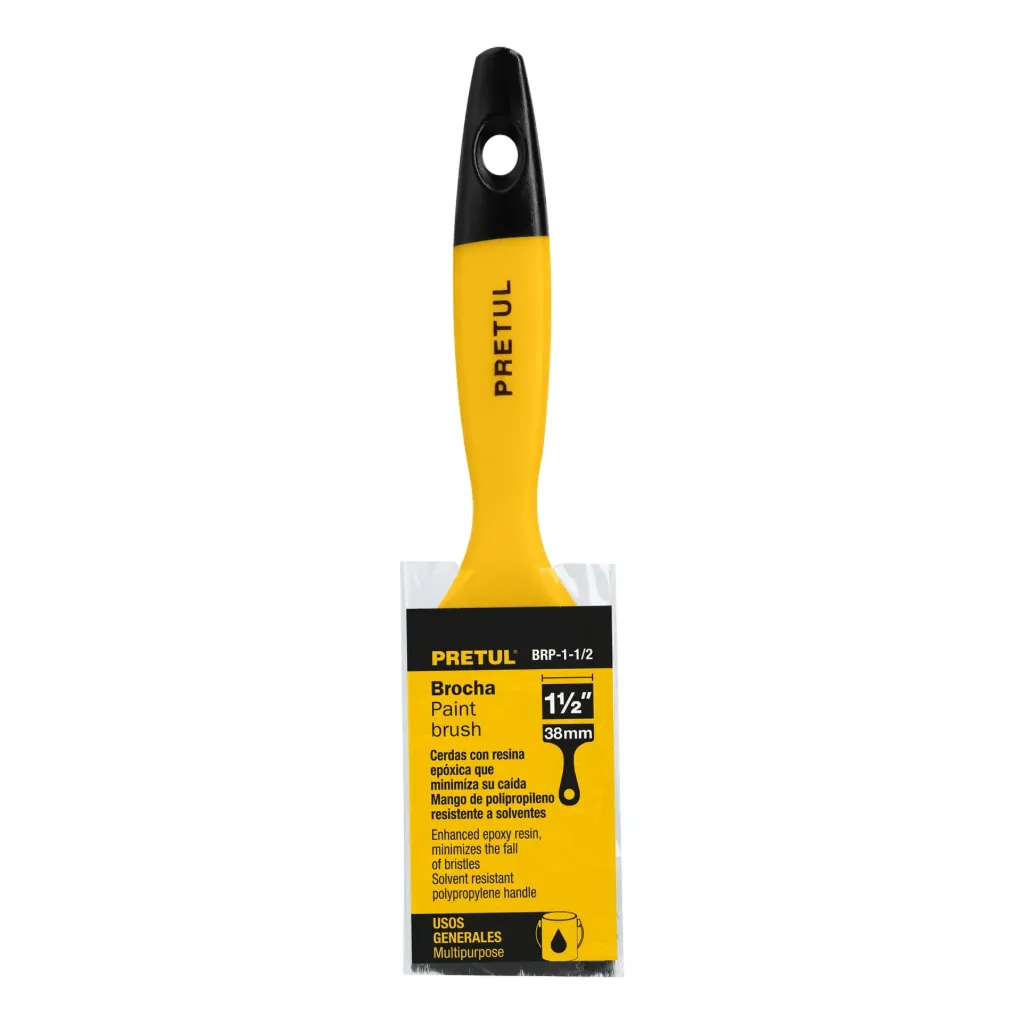 [21525] Brocha uso general de 1-1/2' con mango de plástico, Pretul BRP-1-1/2