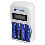 [46046] Cargador de pilas, AA, AAA, incluye 4 pilas AA, Volteck CA-RE-10