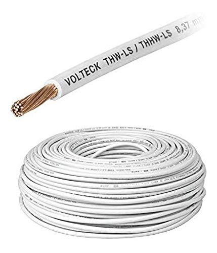  1 m de cable THHW-LS 10 AWG blanco, Volteck CAB-10B