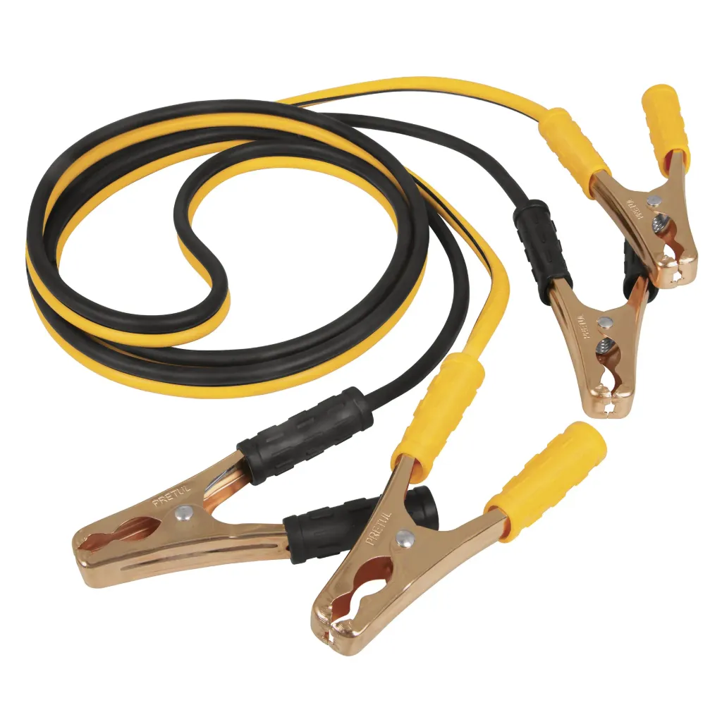 [22808] Cables pasa corriente 2.5m, 125 A, 10 AWG, con funda, Pretul CAP-2510P